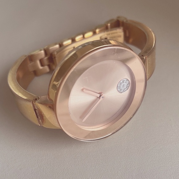 Movado Rose Gold Women's Bangle Watch - Picture 1 of 6